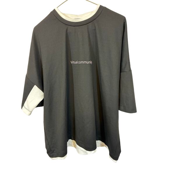 Lucy Virtual Community Asian Japanese Streetwear Menswear NYC Black And White M - Picture 2 of 6